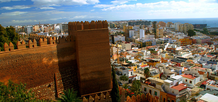 Eingang und Ausblick Alcazaba Almeria Ausblick Alcazaba Almeria